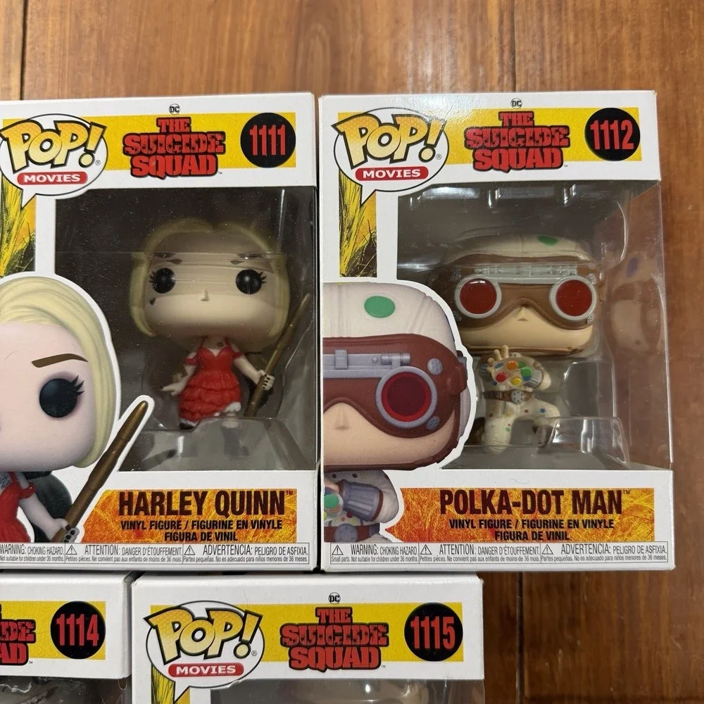 The Suicide Squad Funko Pop Lot of 7 Harley Quinn Peacemaker King Shark DC Set